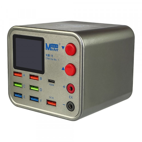 MR3_119101 Зарядна станція ma ant dianba no.1 (6 usb 2а, 1 usb qc 3.0a, 1 pd 20w, wireless fast charging 10w, порт ex) з індикацією параметрів заряджання MA ANT