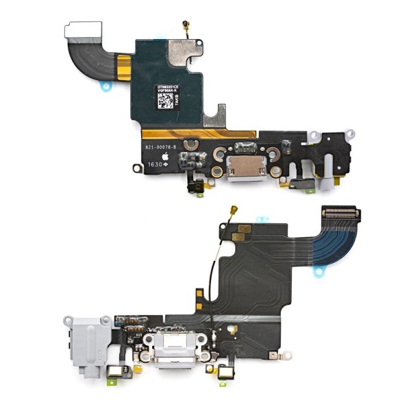 MR1_98574 Шлейф телефона для iphone 6s charge, audio space сірий, high copy PRC