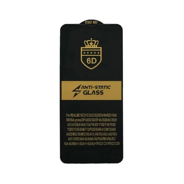 MR4_106999 Захисне скло 6d anti-static для samsung a02, a02s, a03, a03s, a03 core, чорний (тех. пак) 