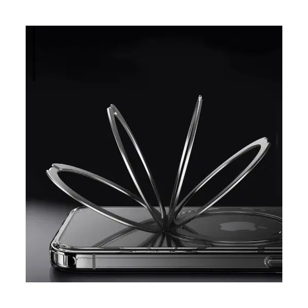 ЧОХОЛ ROCK CRYSTAL ROTATING WITH MAGNETIC (FOLDABLE BRACKET) ДЛЯ IPHONE 16 PRO TRANSPARENT