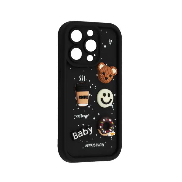 ЧОХОЛ HAPPY DONUT CASE ДЛЯ IPHONE 14 PRO, ЧОРНИЙ
