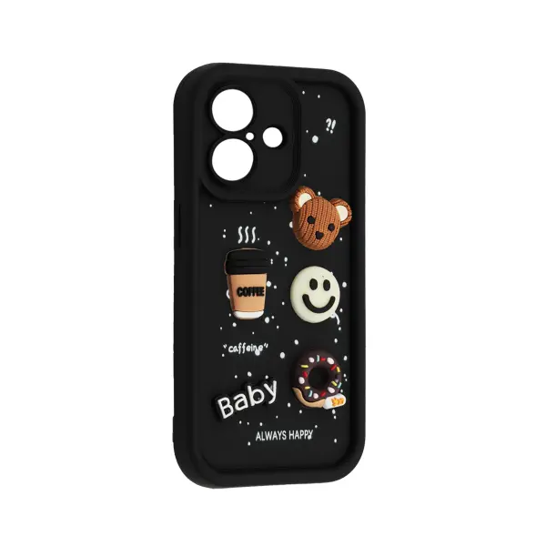 MR4_106659 Чохол happy donut case для iphone 16, чорний 