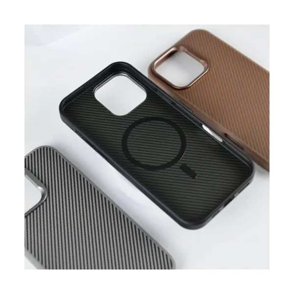 ЧОХОЛ KEVLAR STYLE MAGSAFE ДЛЯ IPHONE 15 PRO, ЧОРНИЙ