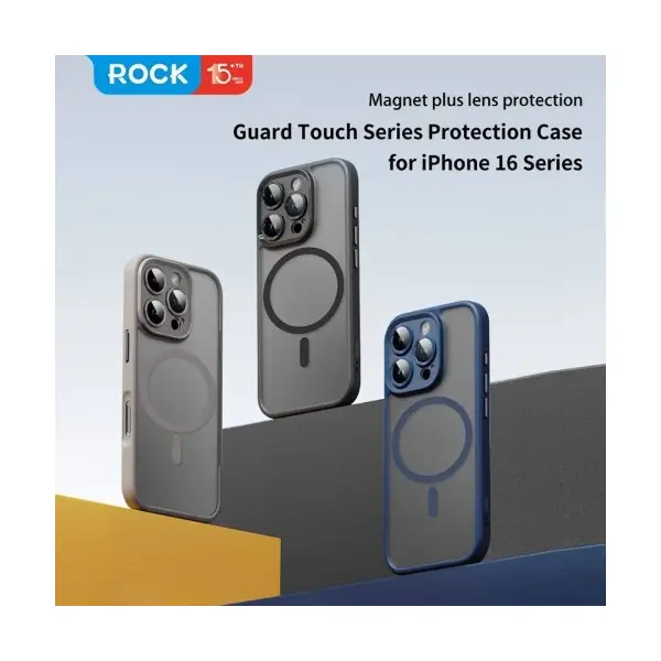 ЧОХОЛ ROCK GUARD TOUCH SERIES WITH MAGNETIC (ANTI-DROP LENS) ДЛЯ IPHONE 16 PRO MAX GOLDEN BROWN