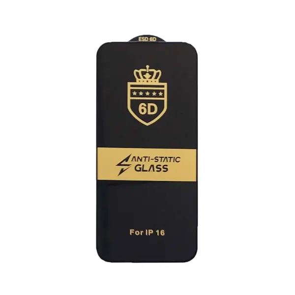 ЗАХИСНЕ СКЛО 6D ANTI-STATIC ДЛЯ IPHONE 16, ЧОРНИЙ (ТЕХ. ПАК)