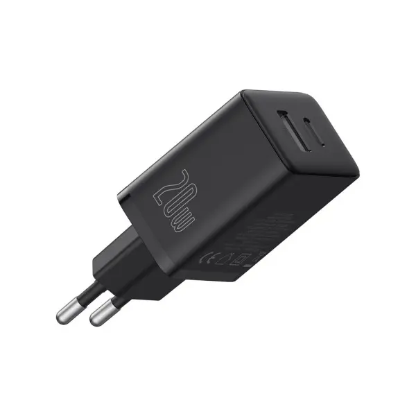 MR4_128964 Мережевий зарядний пристрій baseus cube fast charger c+u 20w eu cluster, чорний p10111403113-00 