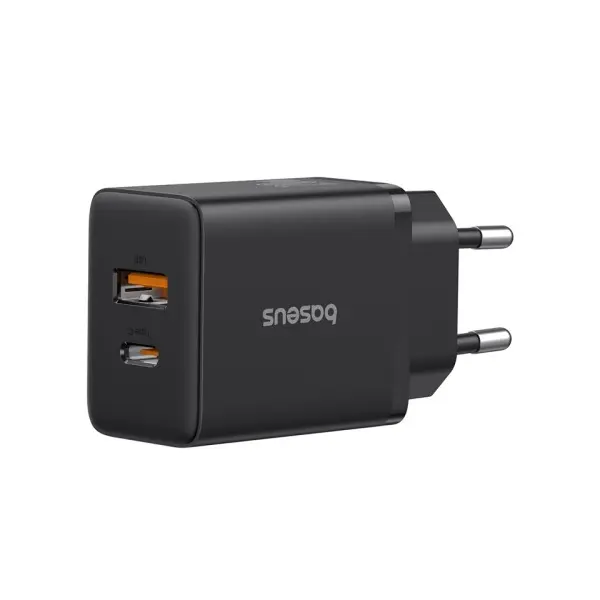 MR4_128964 Мережевий зарядний пристрій baseus cube fast charger c+u 20w eu cluster, чорний p10111403113-00 