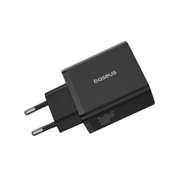 МЕРЕЖЕВИЙ ЗАРЯДНИЙ ПРИСТРІЙ BASEUS CUBE FAST CHARGER 2U+C 30W EU CLUSTER, ЧОРНИЙ P10111402113-00