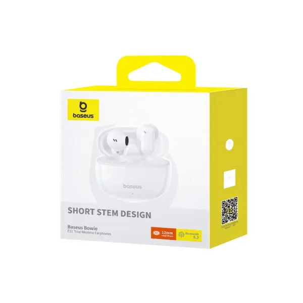 НАВУШНИКИ BASEUS BOWIE E11 TRUE WIRELESS EARPHONES, БІЛИЙ A00053500213-Z1