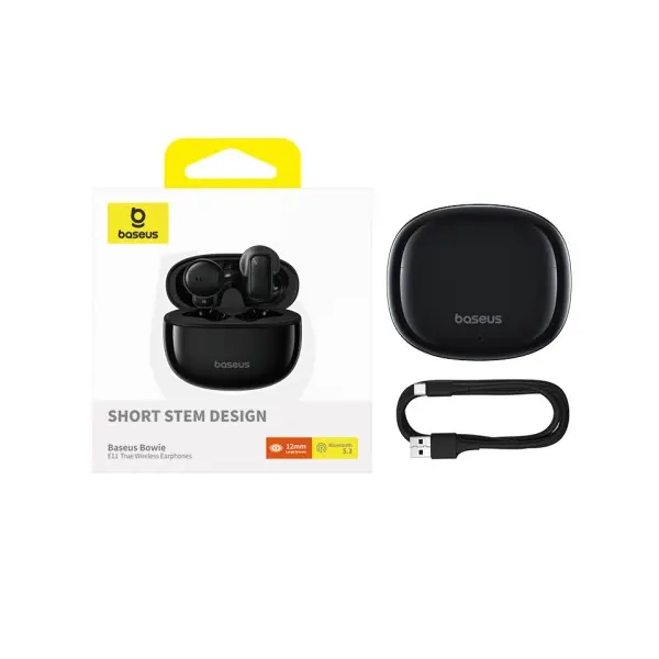 НАВУШНИКИ BASEUS BOWIE E11 TRUE WIRELESS EARPHONES, ЧОРНИЙ A00053500113-Z1