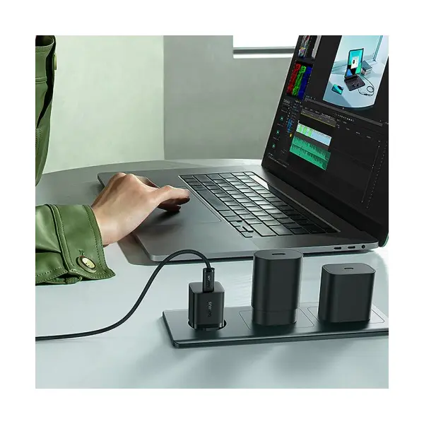 МЕРЕЖЕВИЙ ЗАРЯДНИЙ ПРИСТРІЙ BASEUS GAN5 FAST CHARGER (MINI) 1C 25W EU, ЧОРНИЙ P10110909113-00