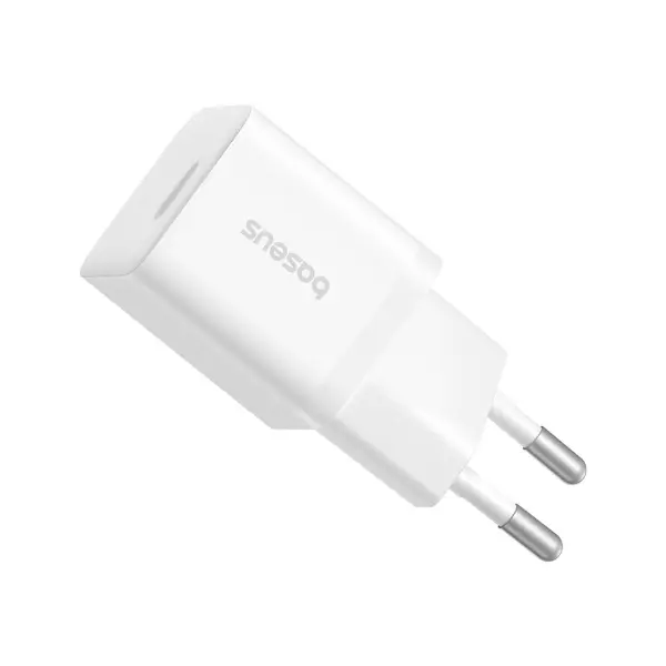 МЕРЕЖЕВИЙ ЗАРЯДНИЙ ПРИСТРІЙ BASEUS GAN5 FAST CHARGER (MINI) 1C 25W EU, БІЛИЙ P10110909213-00