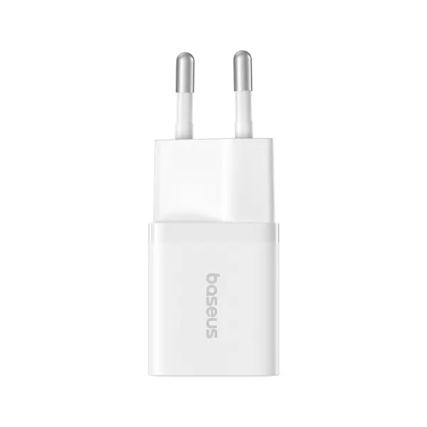 МЕРЕЖЕВИЙ ЗАРЯДНИЙ ПРИСТРІЙ BASEUS GAN5 FAST CHARGER (MINI) 1C 25W EU, БІЛИЙ P10110909213-00