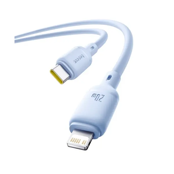 КАБЕЛЬ PD BASEUS SILKY SERIES TYPE-C TO LIGHTNING 20W 1M СИНІЙ P10377700313-00
