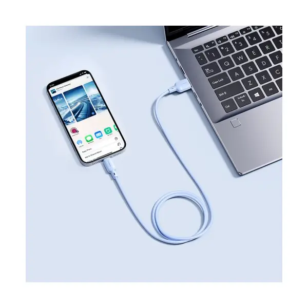 MR4_107247 Кабель baseus silky series usb-a to lightning 2.4a 1m синій p10377702313-00 