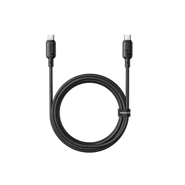 КАБЕЛЬ PD BASEUS SILKY SERIES TYPE-C TO TYPE-C 100W 2M, ЧОРНИЙ P10377704113-01