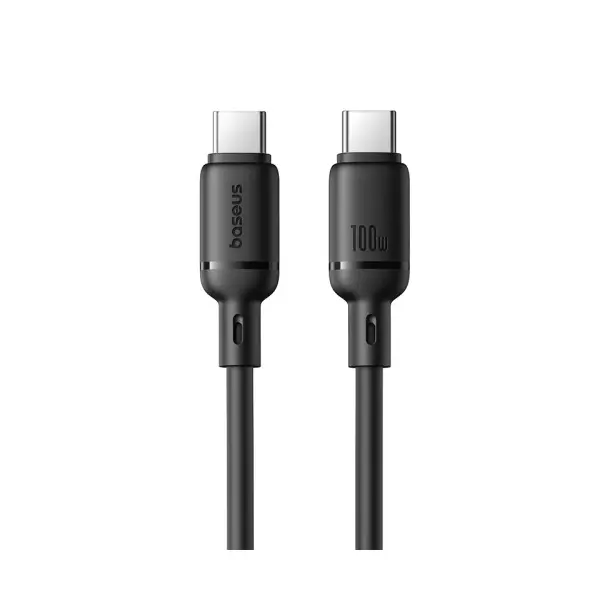 КАБЕЛЬ PD BASEUS SILKY SERIES TYPE-C TO TYPE-C 100W 2M, ЧОРНИЙ P10377704113-01