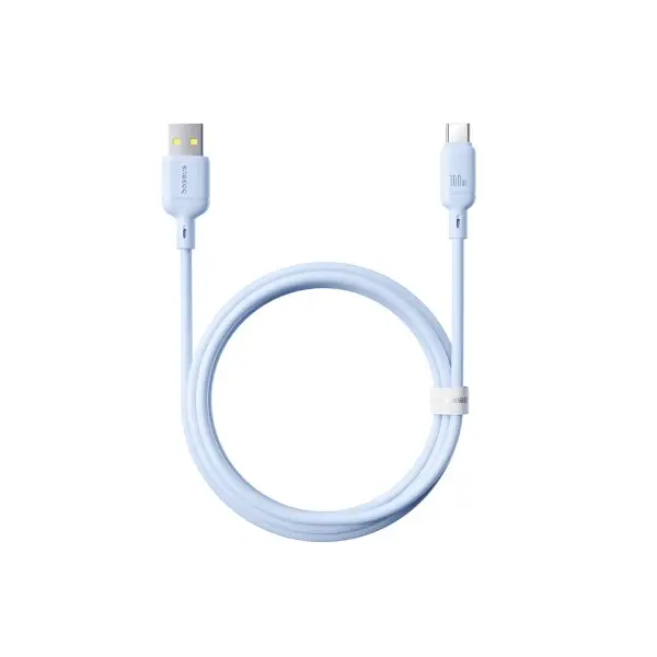 КАБЕЛЬ BASEUS SILKY SERIES USB-A TO TYPE-C 100W 1M СИНІЙ P10377703313-00
