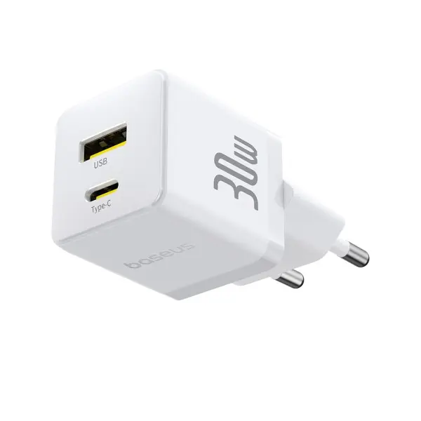 MR4_129011 Мережевий зарядний пристрій baseus palm type-c+usb 30w, білий p1011160a213-00 