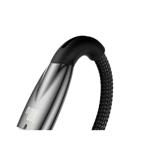 КАБЕЛЬ BASEUS GLIMMER SERIES FAST CHARGING DATA CABLE USB-A TO TYPE-C 100W 1M, ЧОРНИЙ CADH000401