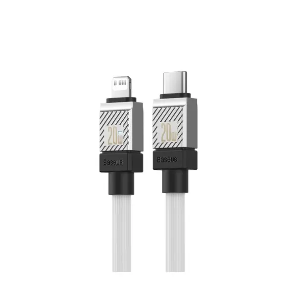 КАБЕЛЬ PD BASEUS COOLPLAY SERIES FAST CHARGING CABLE TYPE-C TO LIGHTNING 20W 1M, БІЛИЙ CAKW000002