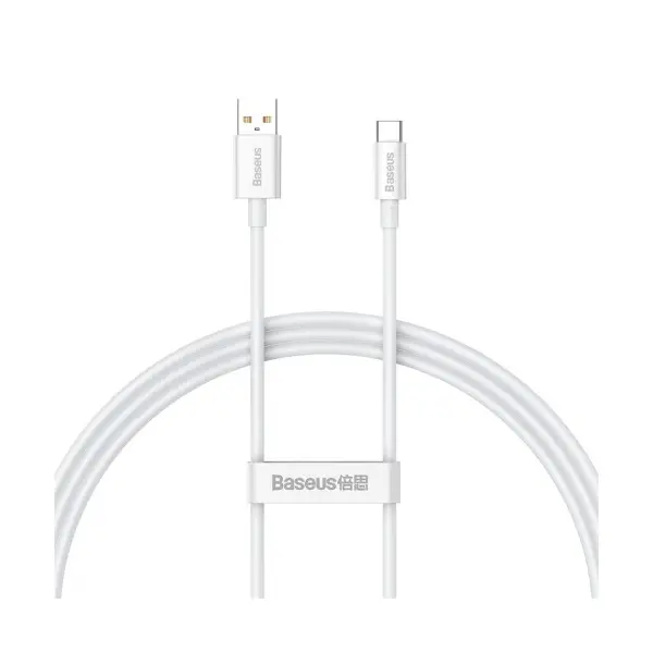КАБЕЛЬ BASEUS SUPERIOR SERIES FAST CHARGING TYPE-C 100W 1M MOON, БІЛИЙ P10320102214-01