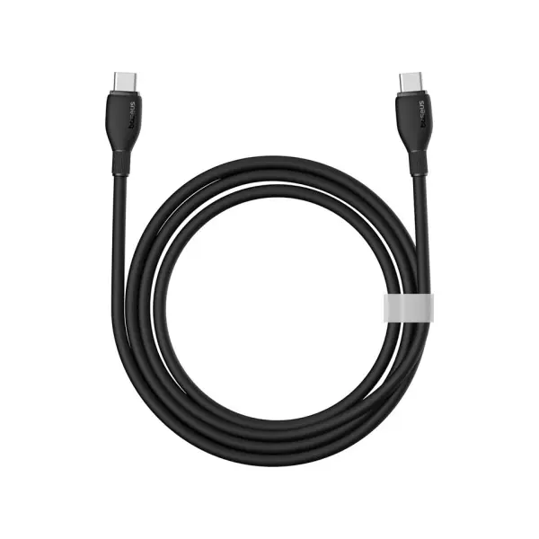 КАБЕЛЬ PD BASEUS PUDDING SERIES FAST CHARGING CABLE TYPE-C TO TYPE-C 100W 1.2M, ЧОРНИЙ P10355702111-00