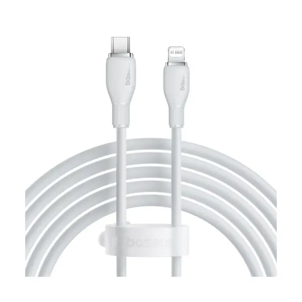 MR4_107228 Кабель pd baseus pudding series fast charging cable type-c to lightning 20w 2m, білий p10355701221-01 