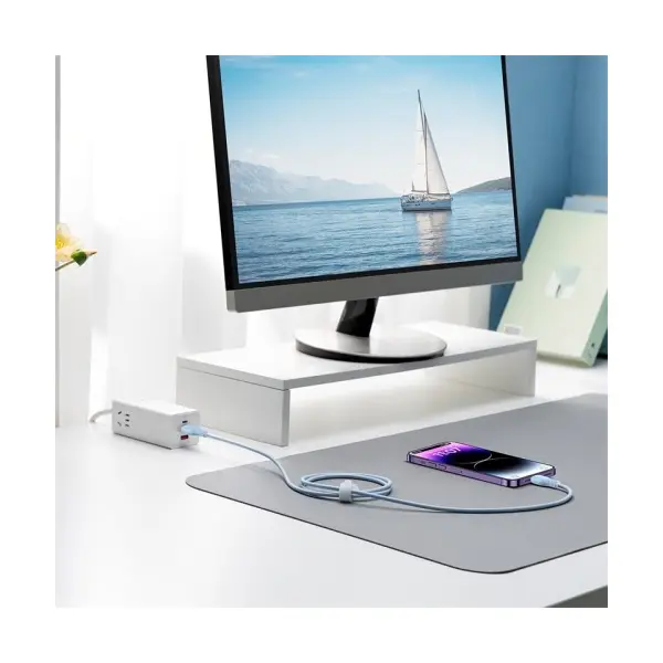 КАБЕЛЬ PD BASEUS PUDDING SERIES FAST CHARGING CABLE TYPE-C TO LIGHTNING 20W 1.2M СИНІЙ P10355701311-00