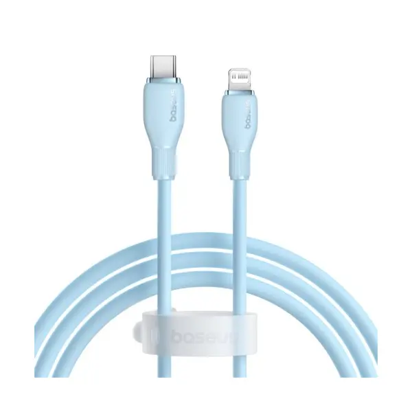 КАБЕЛЬ PD BASEUS PUDDING SERIES FAST CHARGING CABLE TYPE-C TO LIGHTNING 20W 1.2M СИНІЙ P10355701311-00