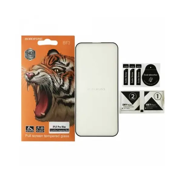 MR4_131539 Захисне скло borofone для iphone 15 pro max, чорний 
