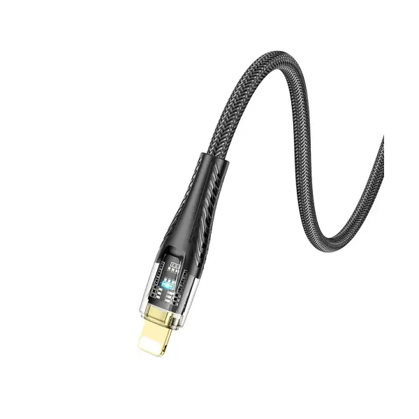 MR4_131810 Кабель pd hoco u121 gold standard transparent discovery edition ip 1.2m, чорний 