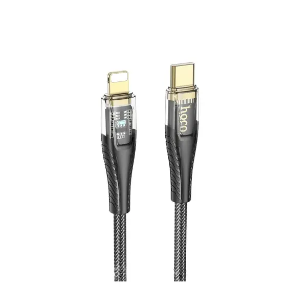 MR4_131810 Кабель pd hoco u121 gold standard transparent discovery edition ip 1.2m, чорний 