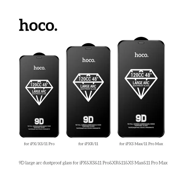 MR4_131805 Захисне скло hoco a34 9d large arc dustproof для iphone xr, 11, чорний 