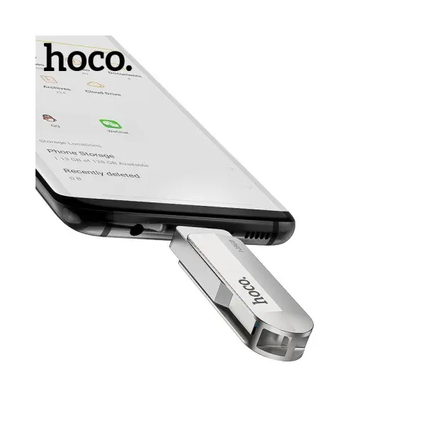 ФЛЕШ-НАКОПИЧУВАЧ USB-A, C HOCO UD10 WISE TYPE-C USB FLASH DRIVE 16GB, СІРИЙ
