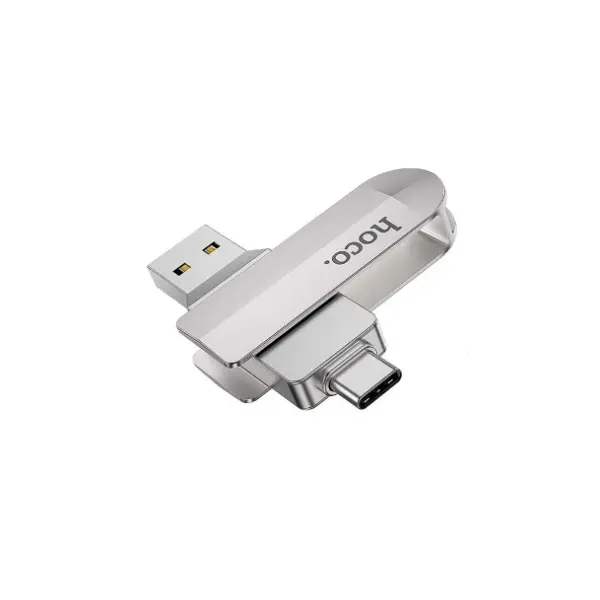 ФЛЕШ-НАКОПИЧУВАЧ USB-A, C HOCO UD10 WISE TYPE-C USB FLASH DRIVE 16GB, СІРИЙ