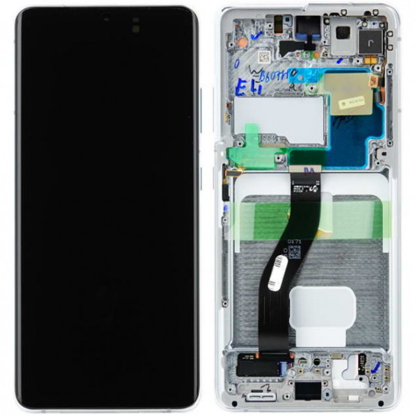 MR1_95634 Дисплей телефона для samsung galaxy s21 ultra sm-g998, сервисный оригинал, с рамкой серый SAMSUNG