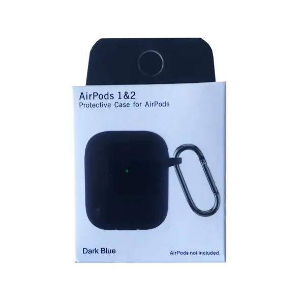 MR4_132850 Чохол для airpods 1, 2 silicon slim (+ карабин) new box dark синій 