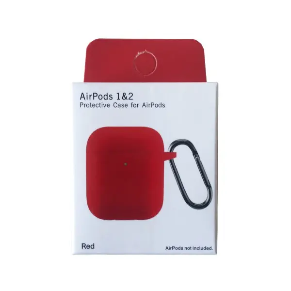 MR4_132846 Чохол для airpods 1, 2 silicon slim (+ карабин) new box червоний 