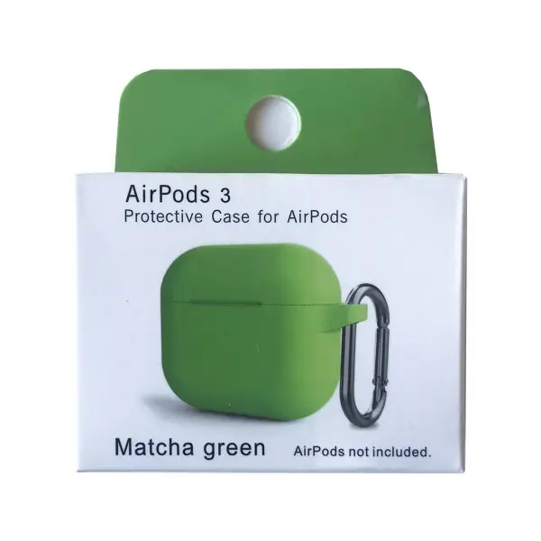 MR4_132875 Чохол для airpods 3 silicone slim (+ карабин) new box matcha зелений 