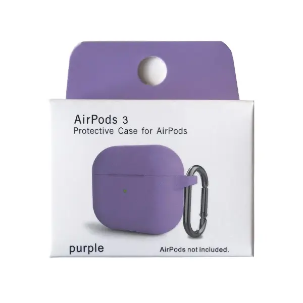 MR4_132879 Чохол для airpods 3 silicone slim (+ карабин) new box пурпуровий 