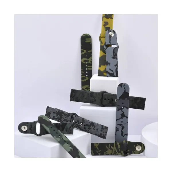 РЕМІНЕЦЬ SILICONE 20MM, CAMOUFLAGE, ЧОРНИЙ-GREEN 2