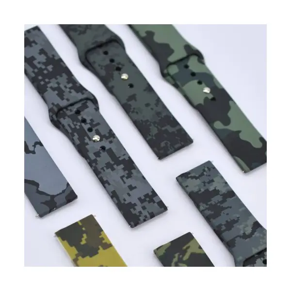 MR4_132770 Ремінець silicone 20mm, camouflage pixel, чорний-сірий 