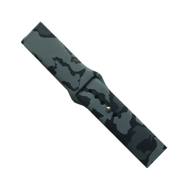 РЕМІНЕЦЬ SILICONE 20MM, CAMOUFLAGE, ЧОРНИЙ-СІРИЙ