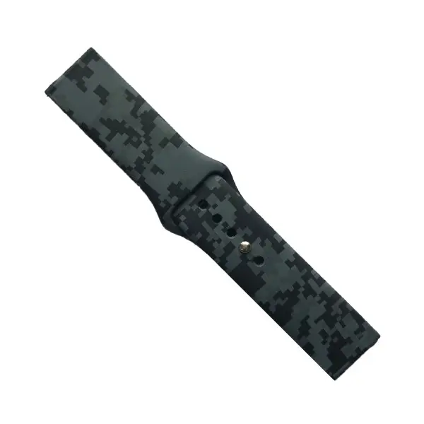 MR4_132770 Ремінець silicone 20mm, camouflage pixel, чорний-сірий 