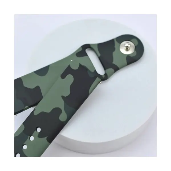 РЕМІНЕЦЬ SILICONE 22MM, CAMOUFLAGE, ЧОРНИЙ-СІРИЙ