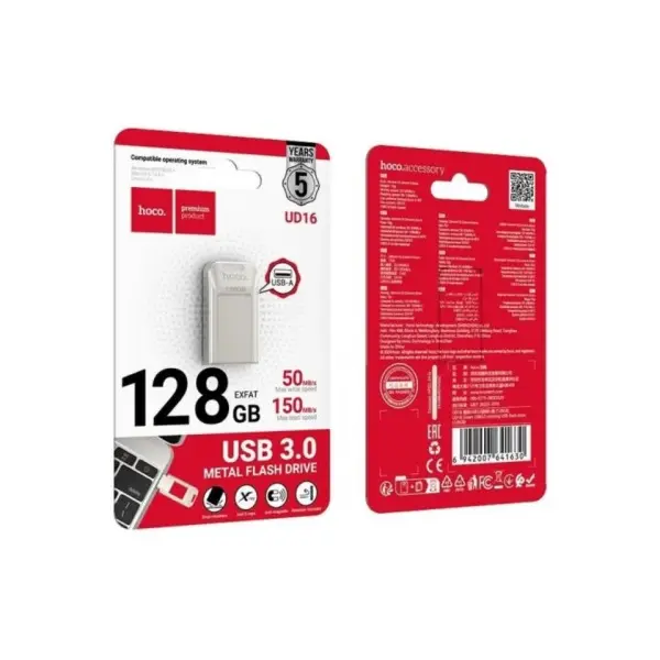 MR4_132459 Флеш-накопичувач usb hoco ud16 smart usb3.0 128gb, сірий 