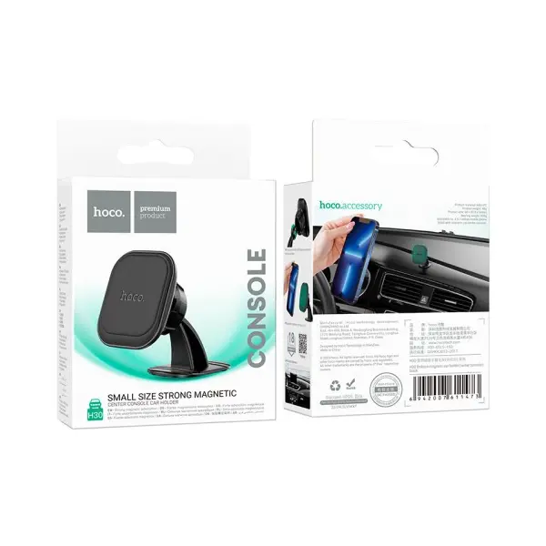 АВТОТРИМАЧ HOCO H30 BRILLIANT MAGNETIC CAR HOLDER (CENTER CONSOLE), ЧОРНИЙ