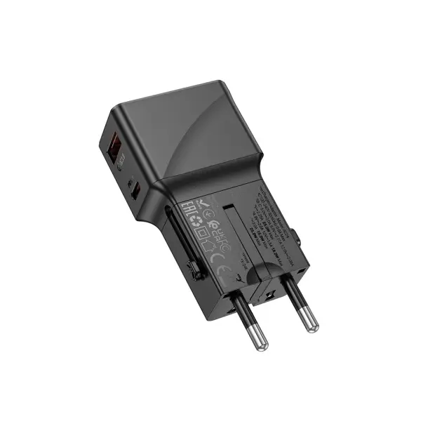 MR4_132686 Мережевий зарядний пристрій hoco ac24 mini pd25w+qc3.0 universal travel charger, чорний 