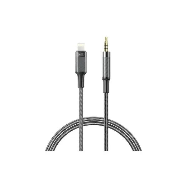 АДАПТЕР XO NB-R279A IP TO 3.5 BRUSHED CLEAR AUDIO CABLE, ЧОРНИЙ